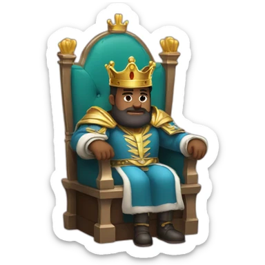 king sitting on a throne sticker