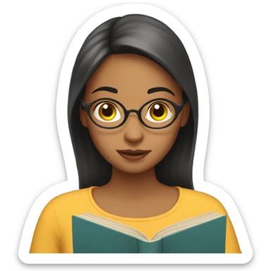Girl reading a book sticker