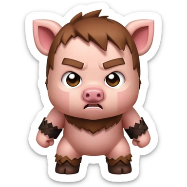 angry Minecraft baby Piglin sticker