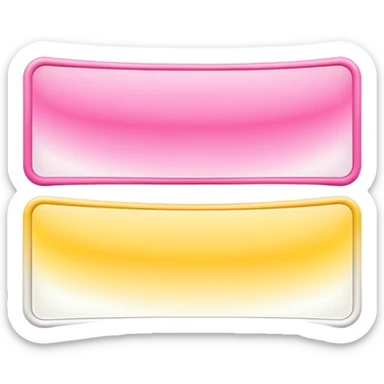 1/3rd Pink, 1/3rd white, 1/3rd yellow horizontal banner sticker