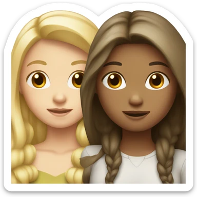 A blond  girl and brunette  sticker