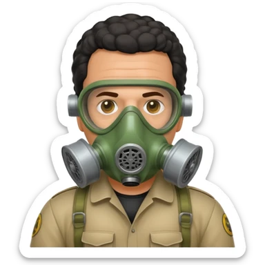 pablo escobar wearing a gas mask sticker