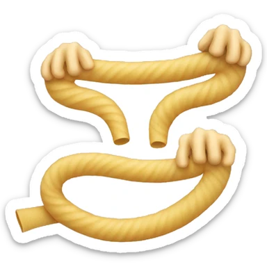 Elbow noodle with a face  sticker