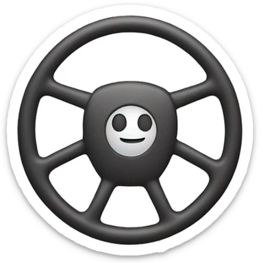 Happy emoji with car steering wheel sticker