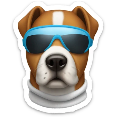 Dog wearing ski mask  sticker