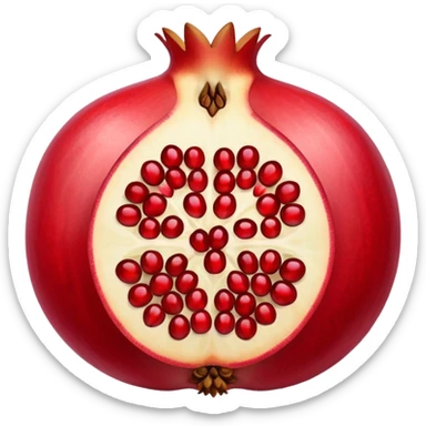 Opened pomegranate from top into 4 direction  sticker