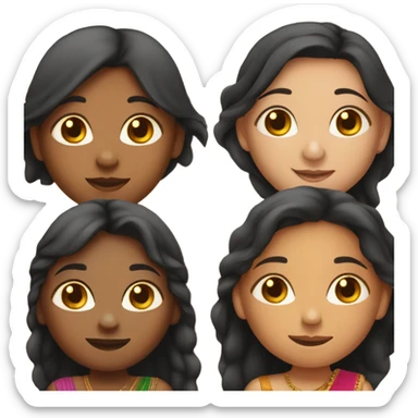 3 girl friends Indian fair sticker
