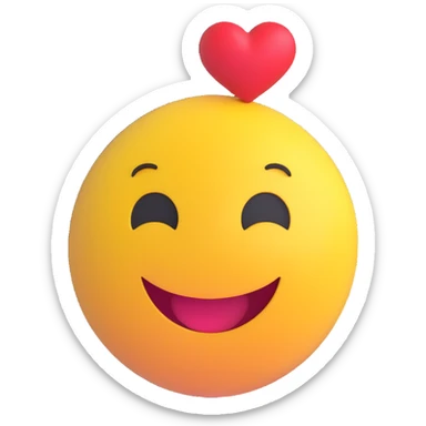 3D smiley emoji, round shape, in love face, with the text "szívem" sticker
