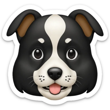 Chien noir avec bande blanche sur le poitrail  sticker