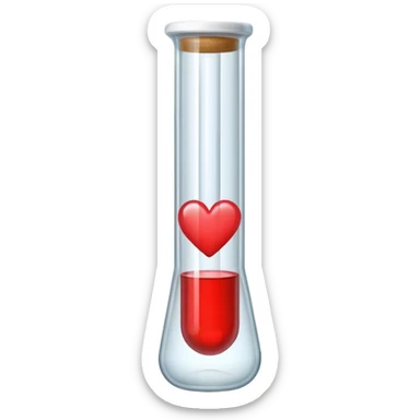 test tube with a small heart inside sticker