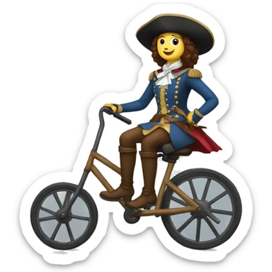 generic female musketeer riding a unicycle  sticker