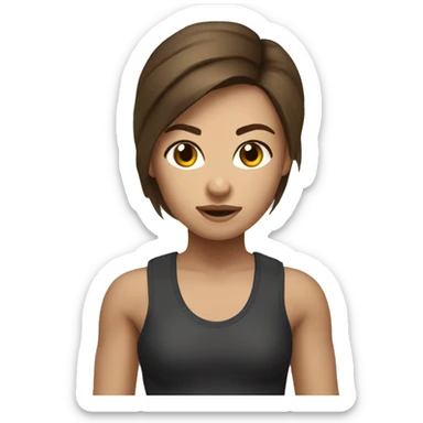 muay thai female brown hair sticker