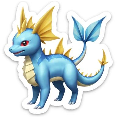 Manectric-Vaporeon-Salamence-Electrike-Amaura-koi-Fakemon-fusion, full body sticker