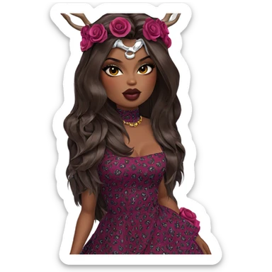 dark-skinned beauty in dress sticker