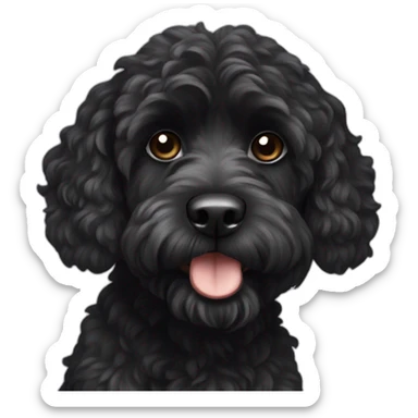 all black cockapoo sticker
