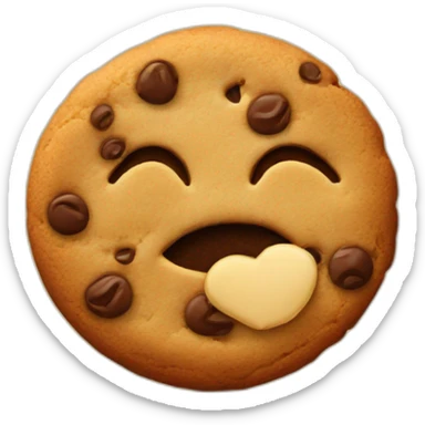A cookie giving a kiss sticker