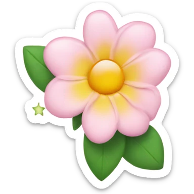 Light pink flower with little stars around it sticker