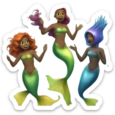 merpeople: Underwater-dwelling beings with the upper body of a human and the lower body of a fish, known for their beautiful singing voices and protective nature. sticker