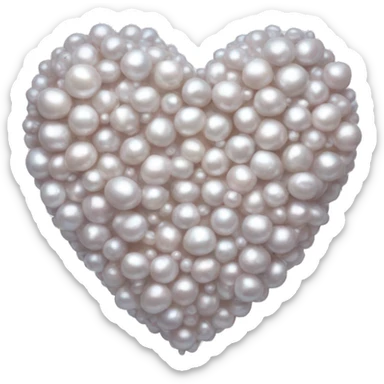 pearl heart sticker