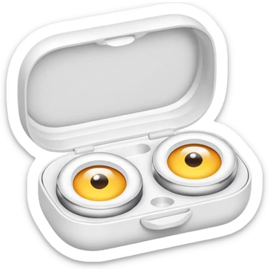 2 contact lenses white travel mini case sticker