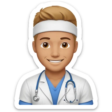 Muscular guy nurse sticker