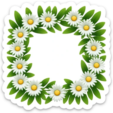 Square Flower frame with small delicate white daisy's intertwined with each other 

 sticker