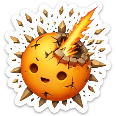 explosive bomb emoji with explosion and fragment shards sticker