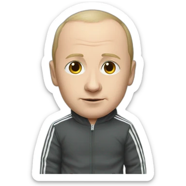 Miniature putin in a tracksuit sticker