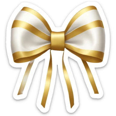 White and gold Christmas bow  sticker