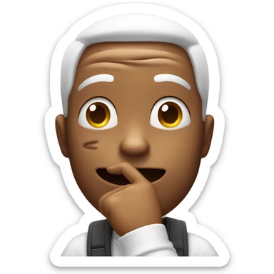 Smiley emoji with shy expression touching both of his middle fingers sticker