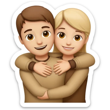 emoji de dos siluetas de persona abrazadas sticker