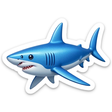 glitter azul-marinho tubarão sticker