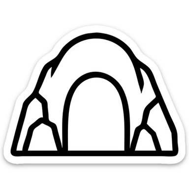 outline linear icon cave emoji without fill sticker