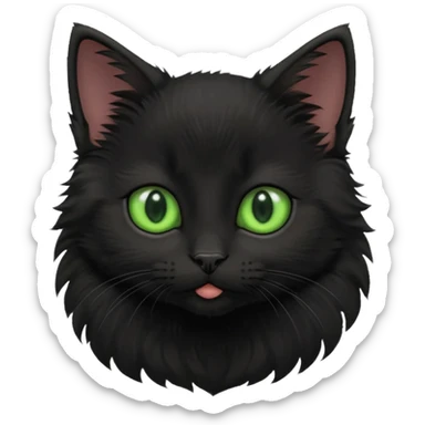sweet black kitten listening sticker