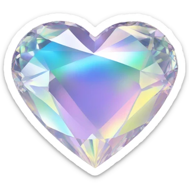 Heart shaped 56-carat iridescent diamond sticker