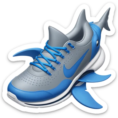 Tiburón con zapatos azules nike sticker