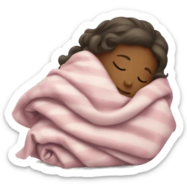 Girl sleeping in folded blanket  sticker