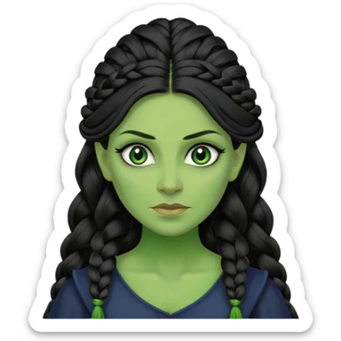 wicked elphaba cynthia  one_sided braid black hair  sticker