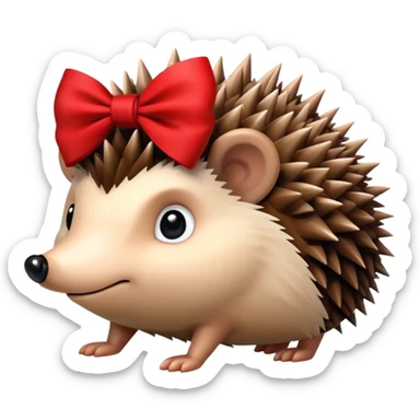 Hedgehog with a bow  sticker