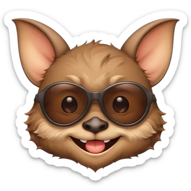 cute bat with sunglasses sticker