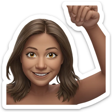 smiling girl with brown hair sticker