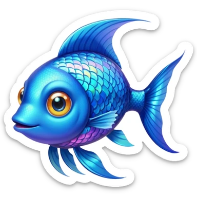 Adorable fish with large sparkling eyes and long flowing fins. sticker