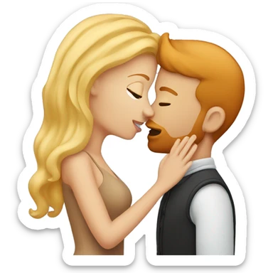 Blonde kissing her ginger boyfriend sticker