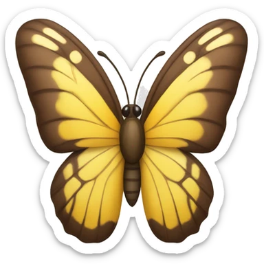 Brown and yellow butterfly sticker