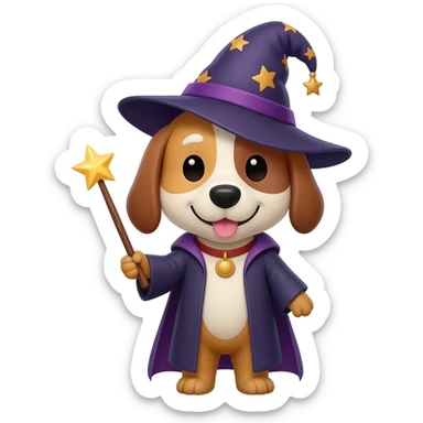 Dog wizard sticker