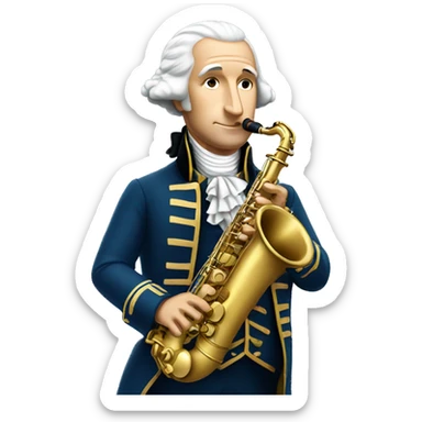 George Washington playing saxophone  sticker