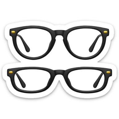 simple black glasses sticker
