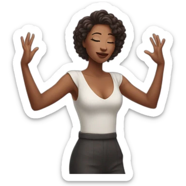 woman holding her arms out blowing a kiss sticker