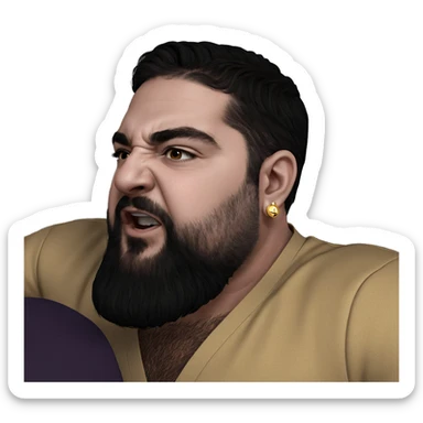 mature male with earrings sticker