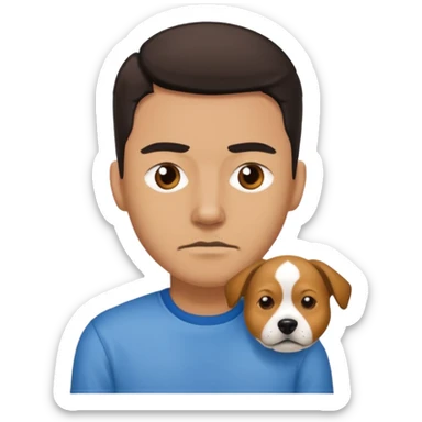 Man with hate dogs shirt sticker